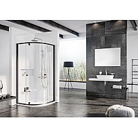 Полукруглая душевая кабина Ravak Pivot 376AA300Z1 100 чёрный прозрачный
