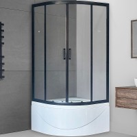 Душевой уголок Royal Bath ВК 90х90 профиль Черный стекло прозрачное