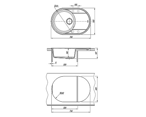 Кухонная мойка Lemark Lacha 720 9910058 Жасмин