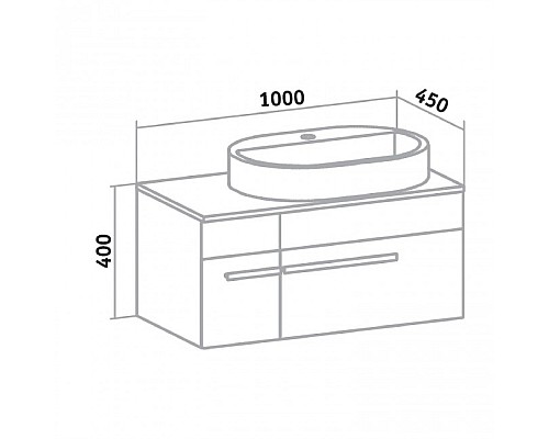 Тумба под раковину Runo ВУДЛАЙН 100 00-00001011 подвесная