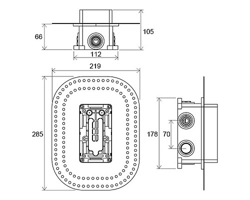 Монтажное основание для смесителей скрытого монтажа Ravak R-box X070074