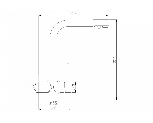 Смеситель для кухни ZorG Steel Hammer SH 552 BLACK CR Черный матовый