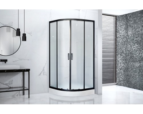 Душевой уголок Royal Bath НК 90х90 RB90HK-C-BL профиль Черный стекло матовое