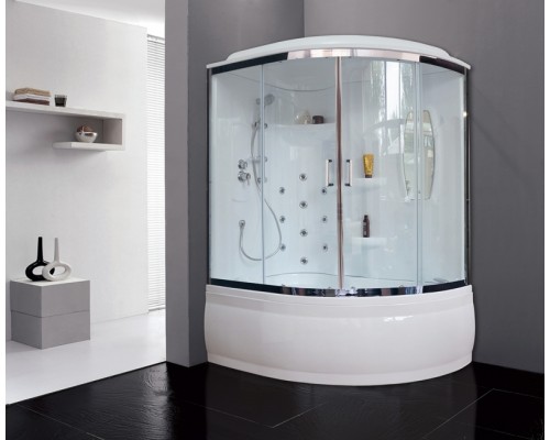 Душевой бокс Royal Bath ALP 150x100 с гидромассажем задние стенки Белые