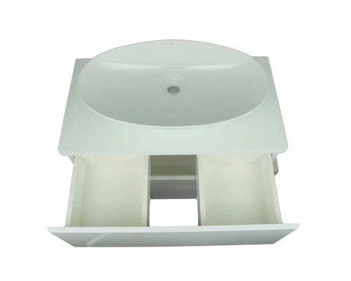 Тумба под раковину Orange Otto Ot-75TuGLASS подвесная Белый глянцевый