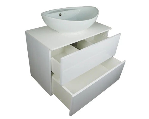 Тумба под раковину Orange Otto Ot-75TuGLASS подвесная Белый глянцевый