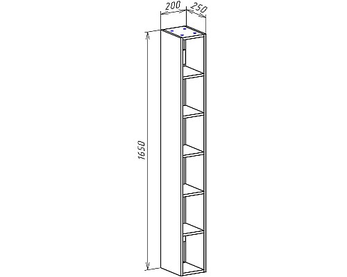 Шкаф пенал Bellezza Рона 20 4624124030505 подвесной Натуральный дуб