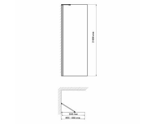 Душевая перегородка WasserKRAFT Aller 90 10H07-RP90 профиль Хром стекло прозрачное Душевая перегородка WasserKRAFT Aller 90 10H07-RP90 профиль Хром стекло прозрачное