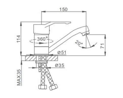 Смеситель для кухни Frap H63 F4563 Хром