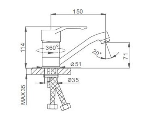 Смеситель для кухни Frap H63 F4563 Хром
