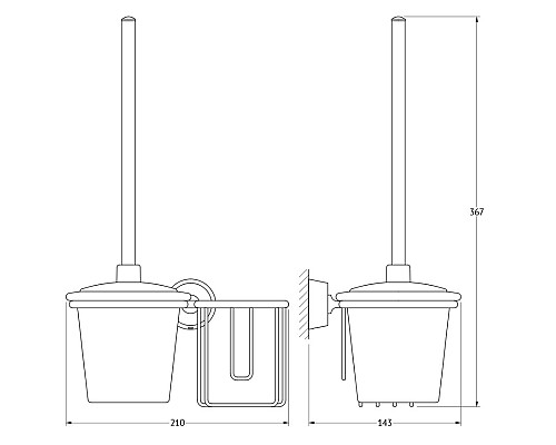 Держатель освежителя воздуха с туалетным ершом с крышкой FBS VIZ 059