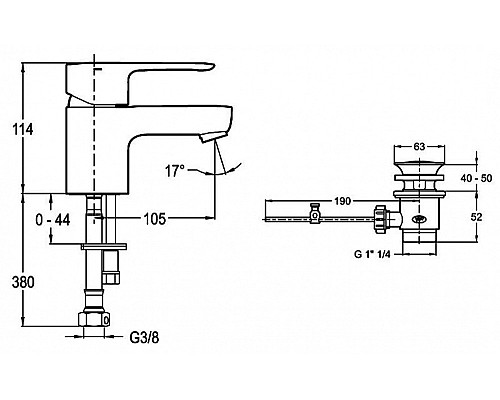 Смеситель для раковины Jacob Delafon E163194CP
