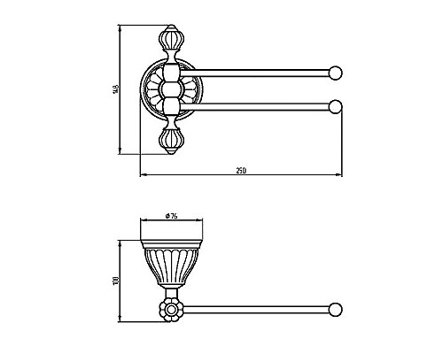 Полотенцедержатель Migliore Olivia 17559 поворотный Хром Белый