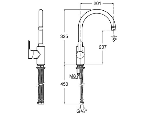 Смеситель для кухни Roca L20 CS 5A8409C0M Хром