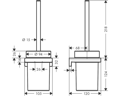 Ершик для унитаза Hansgrohe AddStoris 41752140 Шлифованная бронза