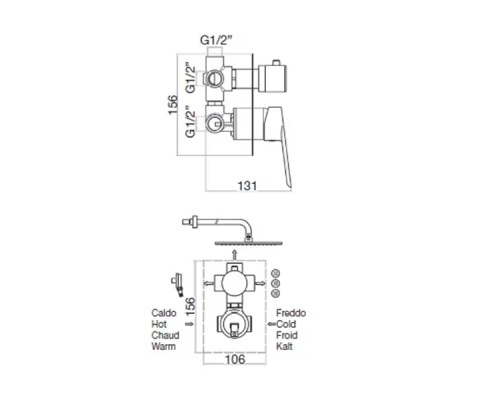 Смеситель для душа Webert Sax Evolution SE880601740, белый