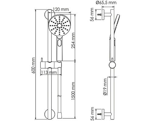 Душевой гарнитур WasserKRAFT A144 Хром