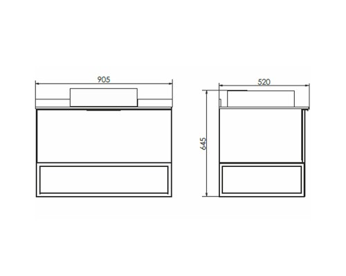 Тумба с раковиной Comforty Порто 90 00-00009322 подвесная Дуб дымчатый