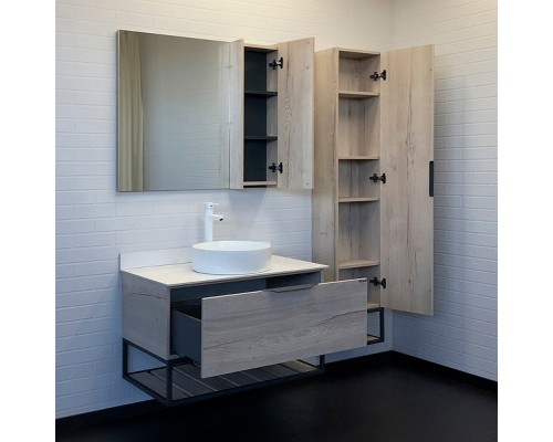 Тумба с раковиной Comforty Порто 90 00-00009322 подвесная Дуб дымчатый