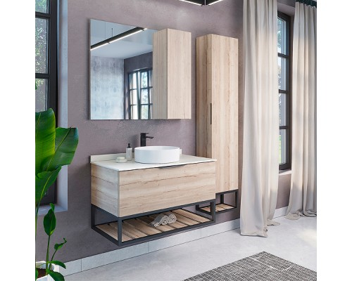 Тумба с раковиной Comforty Порто 90 00-00009322 подвесная Дуб дымчатый