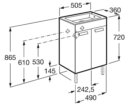 Тумба под раковину Roca Debba 50 ZRU9302709 Венге