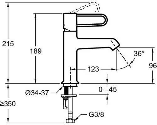 Смеситель для раковины Jacob Delafon Odeon Rive Gauche E21029-BL-BL Черный матовый