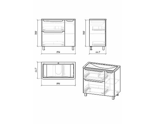 Тумба под раковину Grossman Адель 100 1010002 Белая