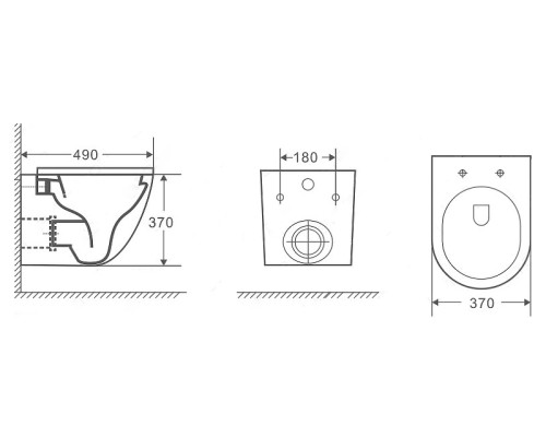 Унитаз CeramaLux 2197MH подвесной Светло-серый матовый с сиденьем Микролифт