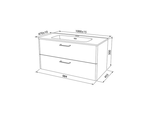 Тумба с раковиной IDDIS Brick 100 подвесная белая BRI10W1i95K