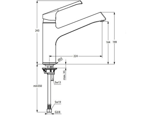 Смеситель для кухни Ideal Standard Retta Хром