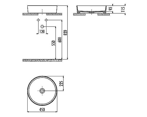 Раковина-чаша Creavit Loop 45 LP145-00BM00E-0000 Базальт