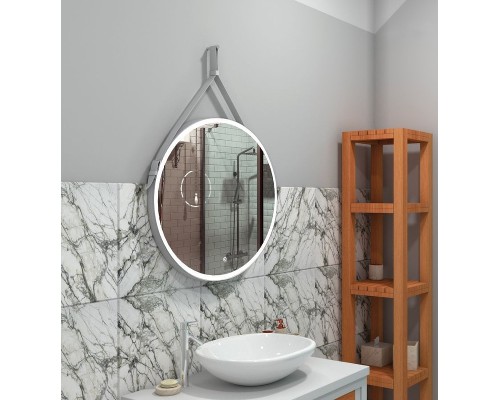 Зеркало Art&Max Milan AM-Mil-650-DS-F с подсветкой с сенсорным выключателем Белое