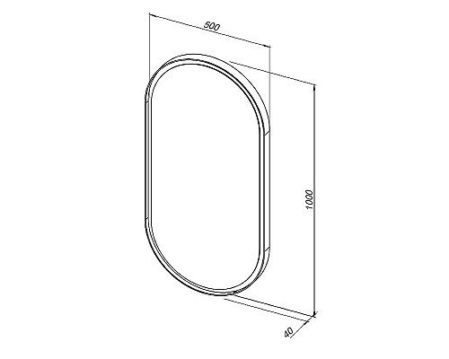 Зеркало Allen Brau Infinity 50 1.21016.BL с подсветкой Черное с сенсорным выключателем