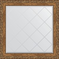 Зеркало Evoform Exclusive-G 85х85 BY 4314 с гравировкой в багетной раме - Виньетка бронзовая 85 мм