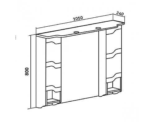 Зеркальный шкаф Runo Стиль 105 00000001119