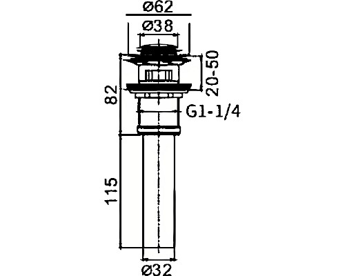 Донный клапан Haiba HB66-2 click-clack Хром