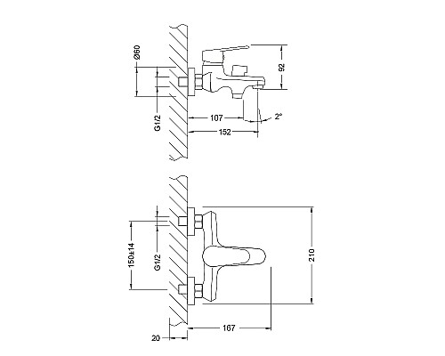 Смеситель для ванны Lemark Point LM0314C Хром
