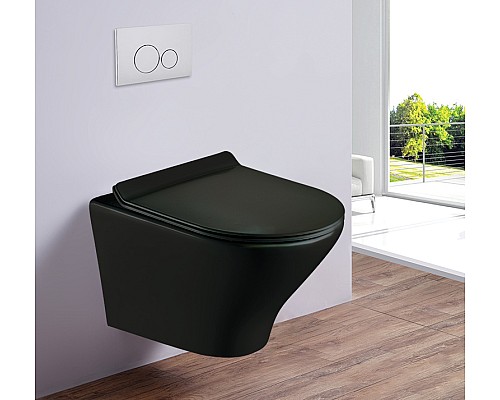 Унитаз подвесной ESBANO ASTER Matt Black ESUPASTEBM 490x370x365