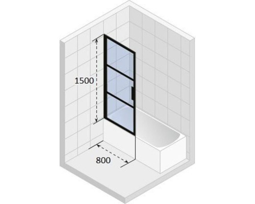 Шторка на ванну Riho Grid GB501 80 (GBB5080001) L Черный