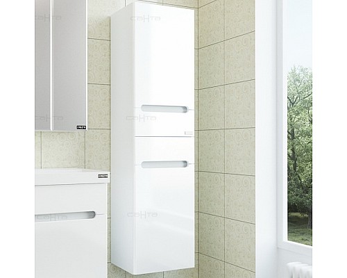 Шкаф пенал СанТа Лондон 40 подвесной Белый