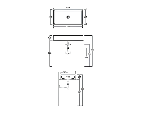 Раковина-чаша Simas Agile 80 AG80 bi Белая