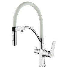 Смеситель для кухни Lemark Comfort Хром Белый