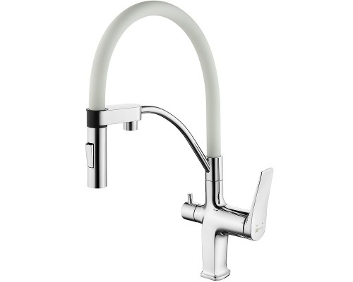 Смеситель для кухни Lemark Comfort Хром Белый
