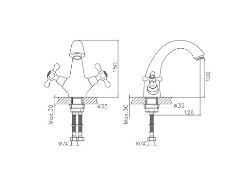 Смеситель для кухни Cron CN1008-8 Белый