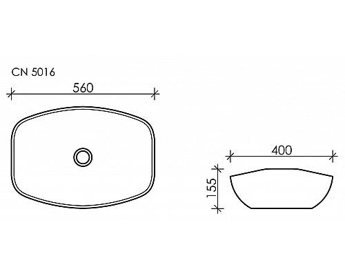 Чаша накладная Ceramica Nova Element 560x400 CN5016