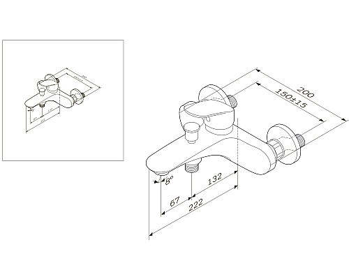 Смеситель для ванны/душа AM.PM Like F8010016 110 мм