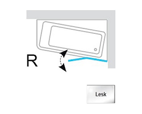 Шторка для ванны Ravak R блестящая+транспарент 7QRA0C03Z1