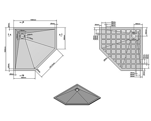 Душевой поддон из искусственного камня Vincea 100х100 VST-4SP1010A Антрацит