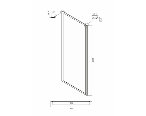 Душевой уголок Ambassador Forsa 130х100 17021104NX-100NX профиль Хром стекло прозрачное