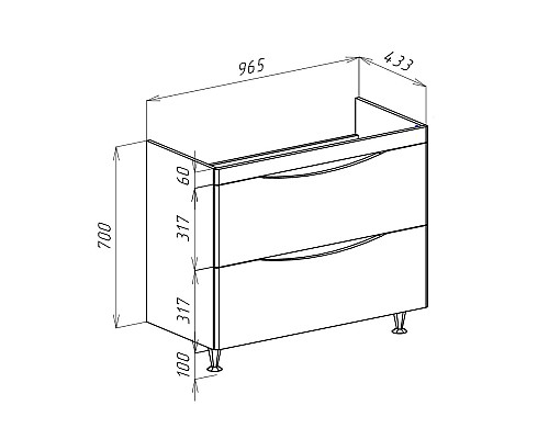 Тумба под раковину Bellezza Санриса 100 4630117660451 Капучино